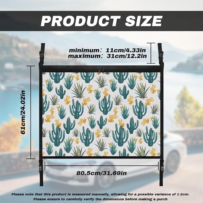 Cactus Pattern Car Roof Storage Bag Multi-Purpose Seat Organizer Car Bag Storage Box Organizer Pouch Pocket Car Travel Accessories Compatible with Most Cars