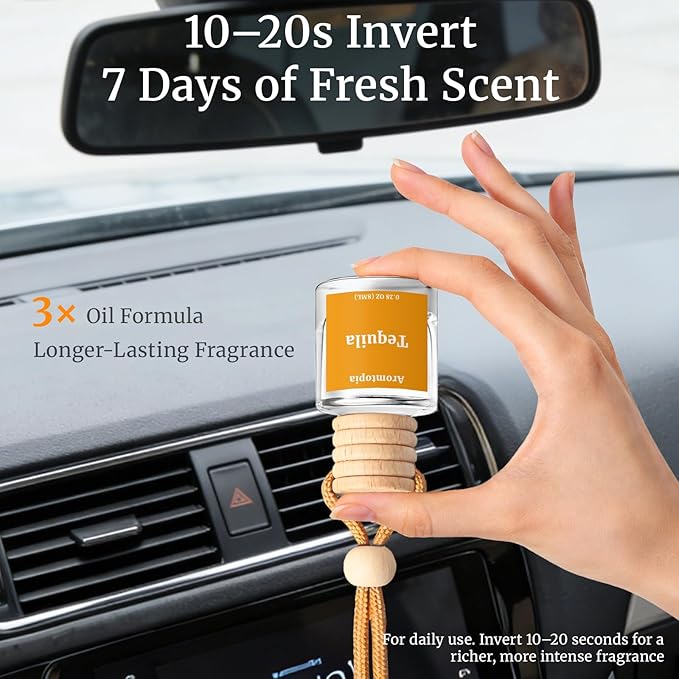 Car Air Freshener Hanging, Aromtopia Car Fragrance Diffusers, Black Rose & Oud Scents, Long-Lasting, Car Odor Eliminator for Women & Men Gift, Cute Car Accessories, Pack of 2
