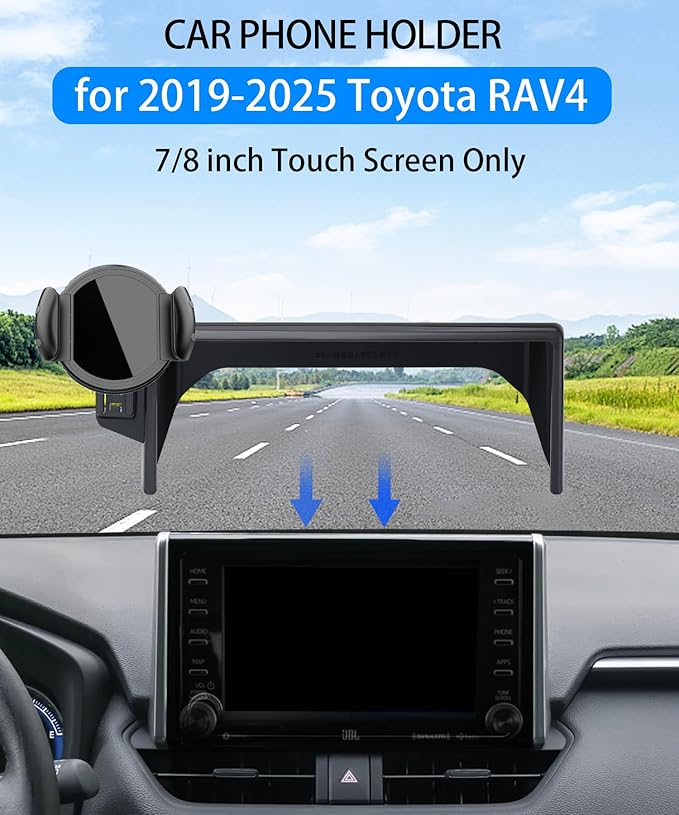 Magnetic Car Phone Mount for Toyota RAV4 2019-2025 Accessories, for MagSafe Strong Magnets Cell Phone Holder 7/8-Inch Touch Screen Cradles, with Portable Phone Gripper 360° Rotation