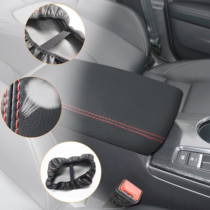 Compatible with Center Console Armrest Cover for Honda Civic 2022 2023 2024 2025 Leather Arm Rest Storage Box Lids Cushion Protector Pad