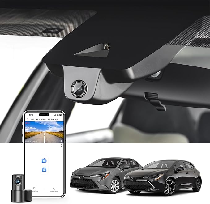 Mangoal Front 4K & Rear 1080p Dash Cam Custom fit for Toyota Corolla & Hybrid 2020 2021 2022, LE XLE XSE SE,Corolla Hatchback 2019-2022 Gen12 E210 (Model B), Integrated OEM Look, App & WiFi,128GB Card
