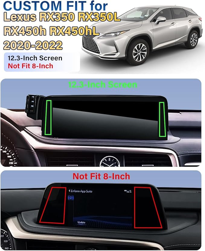 SKYLOTEC Magnetic Phone Mount for Lexus RX350 RX350L RX450h RX450hL 2020-2022 Accessories 12.3-Inch Screen Fixed Clip, Cell Phone Base Automobile Cradles Magnets Phone Holder Compatible with MagSafe