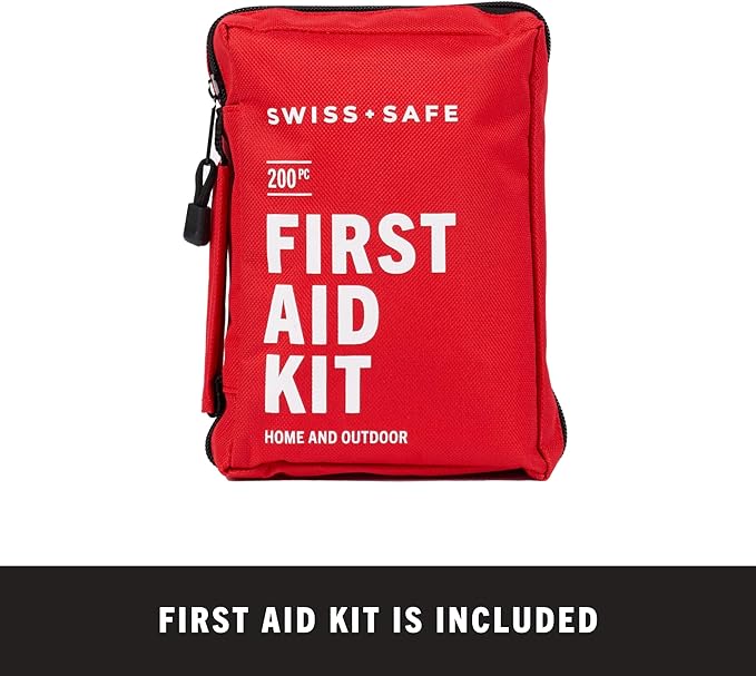 Swiss Safe 2-in-1 First Aid Kit for Car, Travel & Home, Businesses - Bonus Mini Kit for Medical Emergency Aid, Survival, Camping - 233 Piece, Car FAK