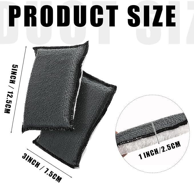 Mudder 8 Pcs Car Interior Scrubbing Sponge 5'' x 3'' Fiber Car Wax Applicator pad Household Cleaning Sponges for Leather Car Seat Couch Cleaning (Gray White)