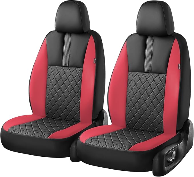 Coverado Car Seat Covers Full Set, Automotive Leather Seat Covers for Car，Universal Fit Front Back Seat Cover, Non-Slip Waterproof Breathable Car Seat Protector