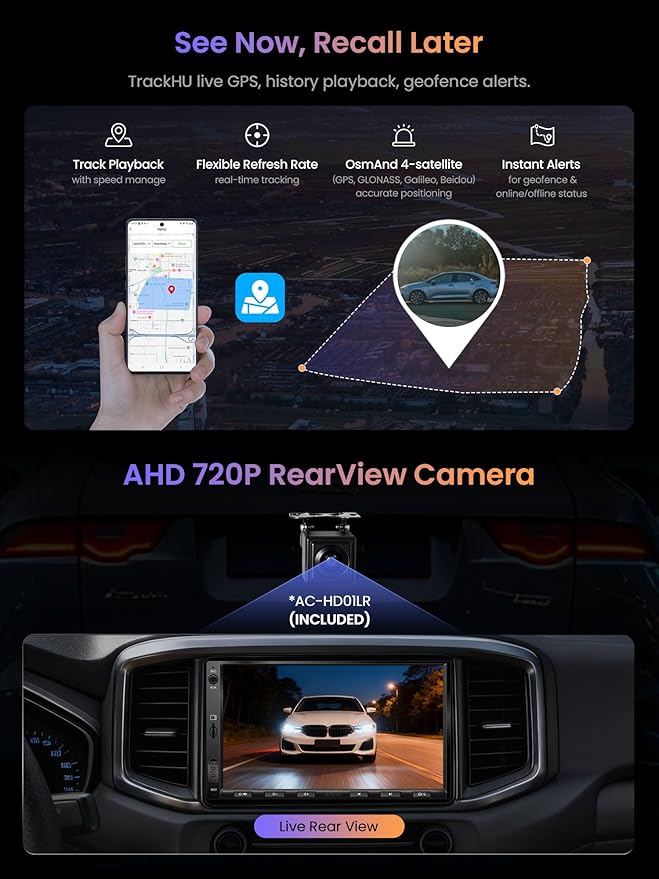 ATOTO A5 7" Android Double Din Car Stereo with Backup Camera, Wireless CarPlay& Android Auto Touch Screen, WiFi/Bluetooth/USB,24 Band EQ DSP, FM/TF, MirrorLink, 2+32G, Gemini&ChatGPT AI, GPS Tracking