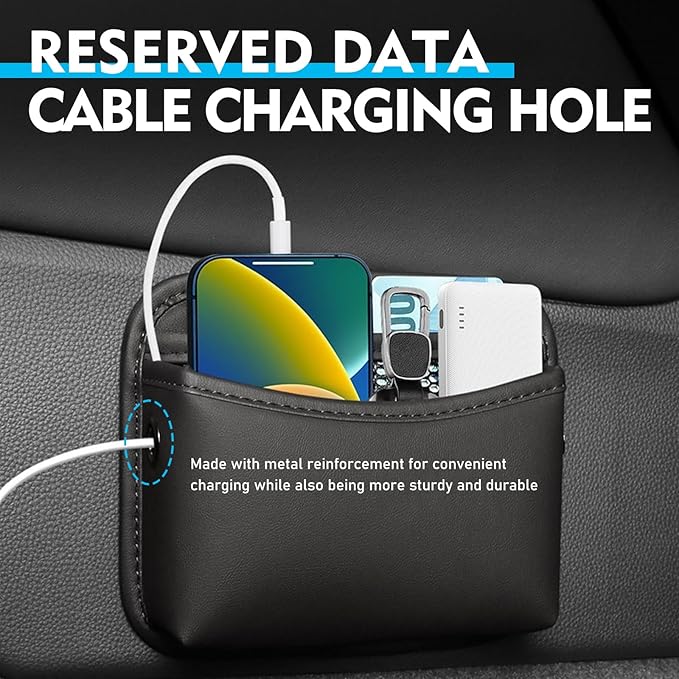 Car Storage Pouch,Multi-Pocket Centre Console Storage Box,Car Interior Portable Mounting Parts,Universal for Most Cars (Black)