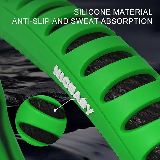 Sport Style Black Carbon-Fiber Steering Wheel Cover with Green Grip Steering Wheel Accessory,Universal Fit 14.75-15 inch Steering Wheel