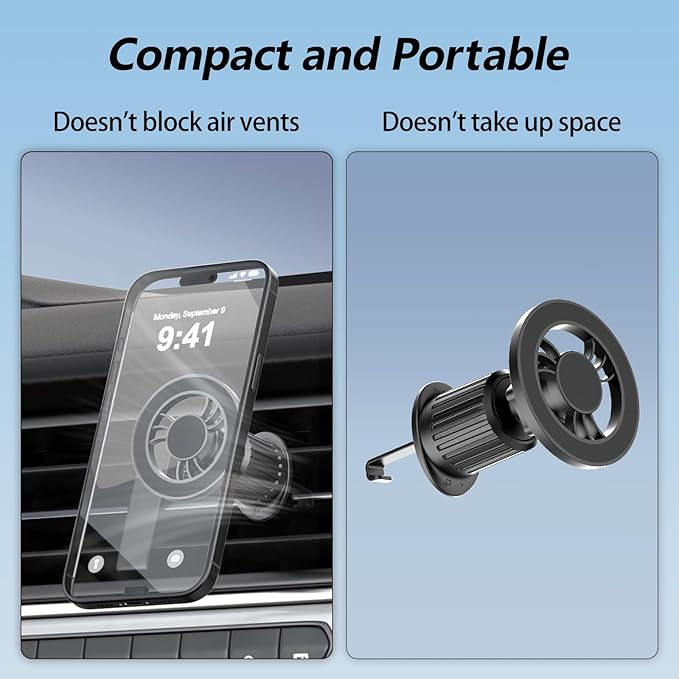 jaroco for [Magsafe Car Mount] [360°Flexible Rotation] [20X Strong Magnets] Upgraded Metal Hook, Hands-Free Phone Holder Fit for iPhone 16/15/14/13/12 Series, Black