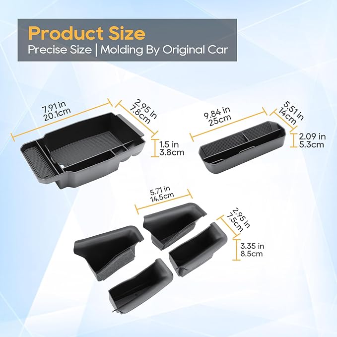 LFOTPP for Mazda CX-50 Center Console Organizer - 2023 2024 2025 2026 Mazda CX-50 Middle Armrest Storage Tray Insert, OEM Fit, Non-Slip Waterproof 6PCS Mazda CX-50 Hybrid Interior Accessories