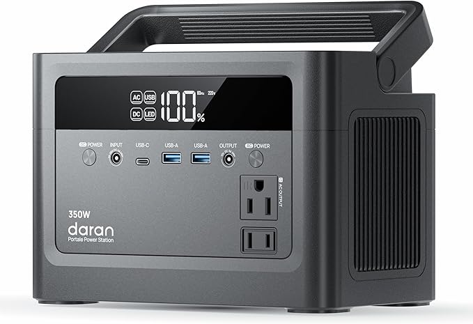2026 Portable Power Station 700W Surge, 288Wh LiFePO4 Battery Backup, Power Bank with AC Outlet 350W/110V, Solar Generator Fast Charging for Camping Essentials, Hurricane Emergency, Home, Road Trips