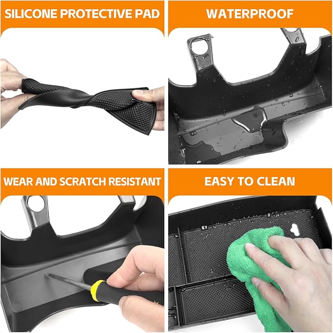 Center Console Organizer Compatible with 2021-2025 Ford Bronco Sport/2020-2025 Ford Escape Hanging Armrest Box Arm Rest Storage Tray for Bronco Sport/Escape Accessories(Hanging+Armrest Tray)