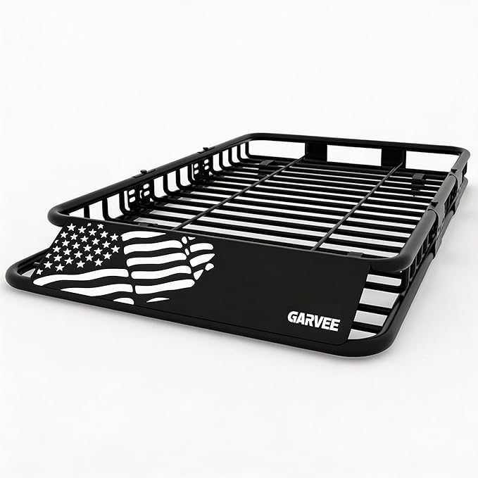 Garvee Universal Roof Rack Cargo Carrier Basket, 200 Lbs Capacity Rooftop Cargo Rack, Car Top Luggage Holder Basket Heavy Duty for SUVs, Trucks, Vehicles