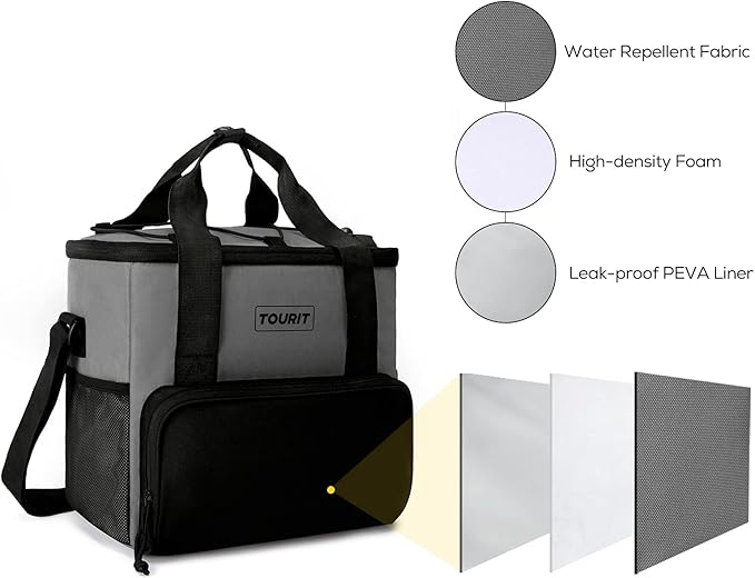 TOURIT Small Soft Cooler Bag Insulated, 24/35/46-Can Lunch Cooler Bag, Ice Chest, 14.6/24/32L Leakproof & Portable Coolers for Picnic, Beach, Camping, Work, Travel, Trip