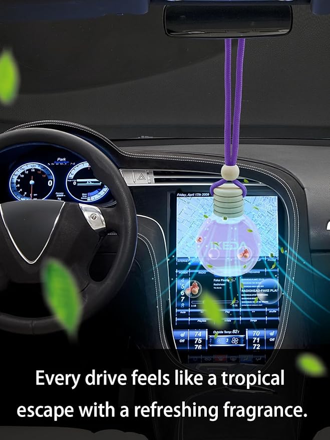 Ikeda Car Air Freshener: Hanging Car Smell Air Freshener | 10ml Hanging Car Perfume | Long Lasting Fragrance | Strong Scents Diffuser for Auto Home (Peach)