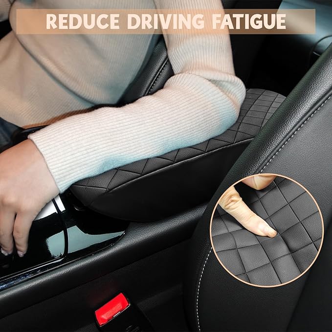 Center Console Cover Compatible with Ford Fusion 2013-2016 Leather Armrest Box Cushion Cover Middle Console Pad