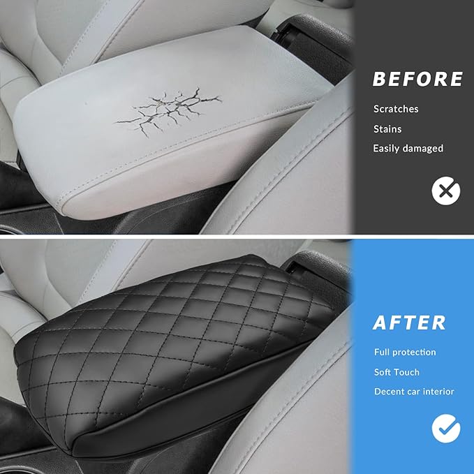 INTGET Car Center Console Armrest Cover for VW Volkswagen Jetta Accessories 2012 2013 2014 2015 2016 2017 2018 Middle Arm Rest Seat Box Cover Elbow Cushion Pad (Cushion, 2012-2018 A Version)