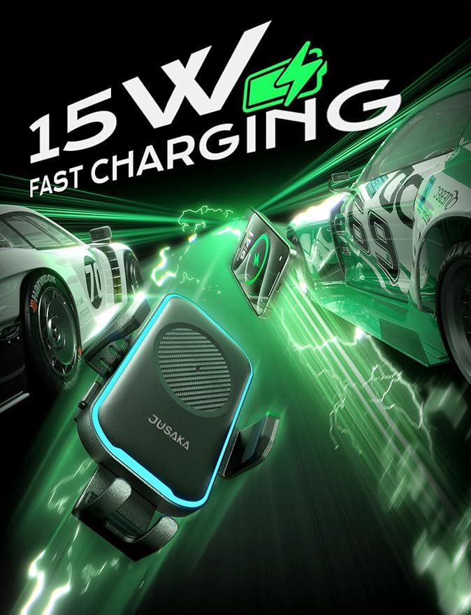 Wireless Car Charger,15W Fast Charging Auto Clamping Phone Holders for Your Car Compatible with iPhone 16/15/14/13, for Samsung Galaxy S24 Ultra S23 S22 S21, S20, S10+ (Black)