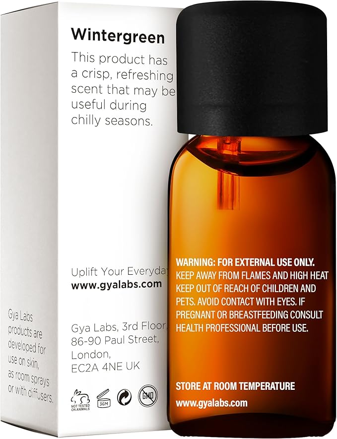 100% Pure Wintergreen Essential Oil - 0.34 Fl Oz - Wintergreen Oil for Hair, Skin, Diffuser, Aromatherapy & DIY Candle Making Scent