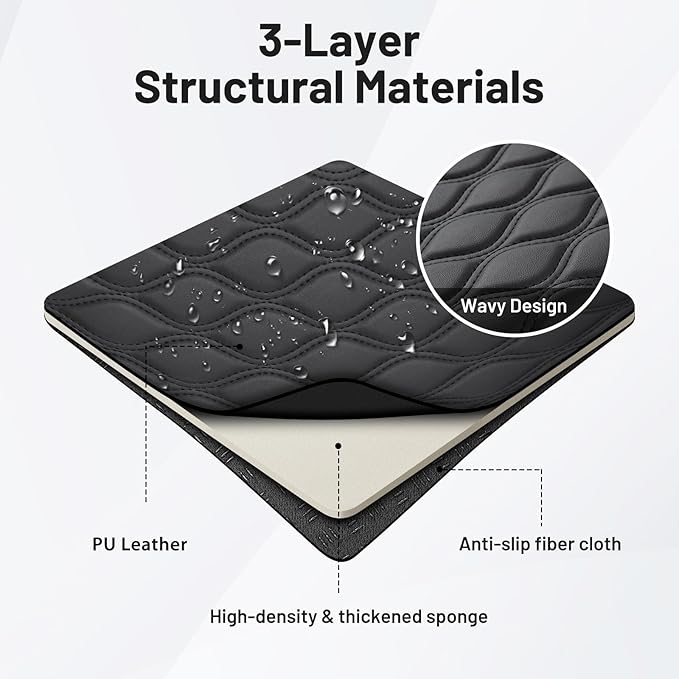 Autorder Center Console Cover for 2011-2016 Ford F250/F350/F450/F550 Accessories Armrest Cushion Cover Leather Middle Console Covers Anti-Scratch Armrest Pad for Pet (Bucket Seat Only)