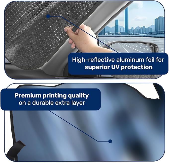 GENANY Cartoon Character Windshield Sun Shade for Car SUV Truck (55x30 Inches), Front Window Visor for Windows, Protector Blocks UV