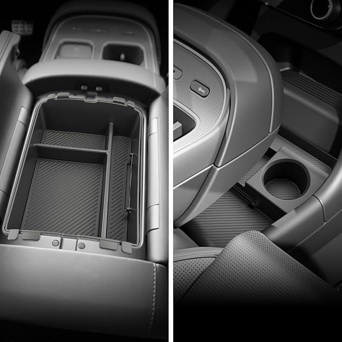 SKTU 3-Pack for 2026 Hyundai Palisade Center Console Organizer for 2026+ Hyundai Palisade Calligraphy Under Console Tray Hyundai Palisade 2026 Accessories Lower Console Tray with Cup Holder