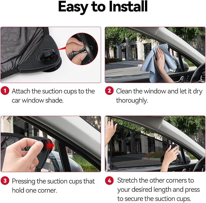 Car Window Shades，2 Pack Car Window Shade for Baby,Side Window Sun Shades Protect Child, Pets from Sun Glare and UV Rayse (29"x20")