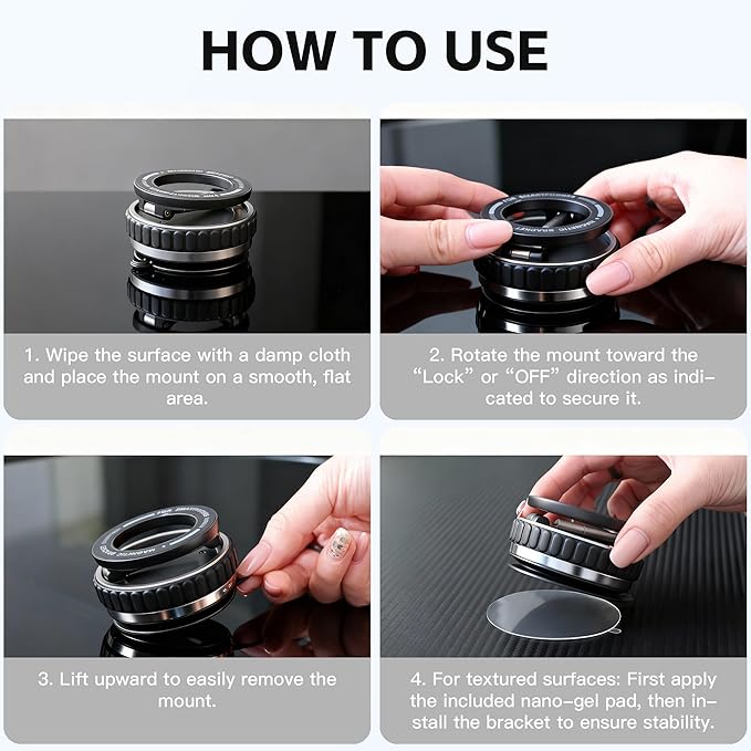 Car Phone Holder [120LBS Strongest Suction 2800gf Magnetic], 360° Adjustable for Magsafe Car Mount, Car Phone Mount for Cars/Gyms/Mirrors/Shower Stalls, Compatible with iPhone and Android Devices (2)