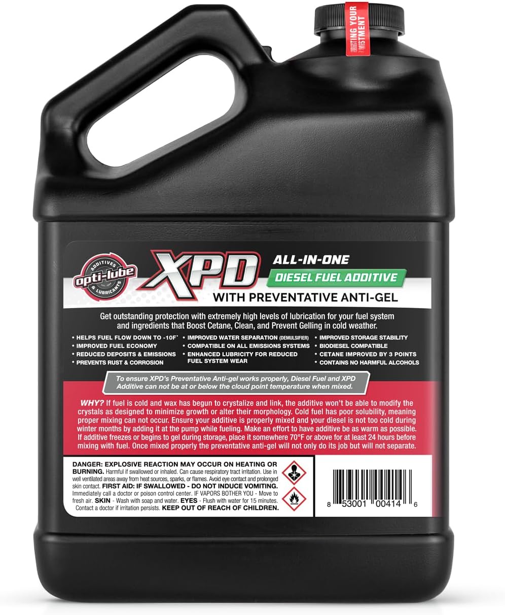 Opti-Lube XPD All-Season Diesel Fuel Additive - 1 Gallon with Accessories (1 Hand Pump and Long Neck Accessory Bottles)