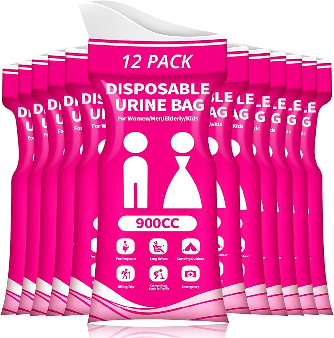 Disposable Urine Bag for Travel - 900ML Portable Pee Bags for Women Men 8/12/20/24/28 PCS Emergency Vomit Bags Urinal Toilet for Car Camping, Road Trip,Traffic Jam, Pregnant, Kid, Patient