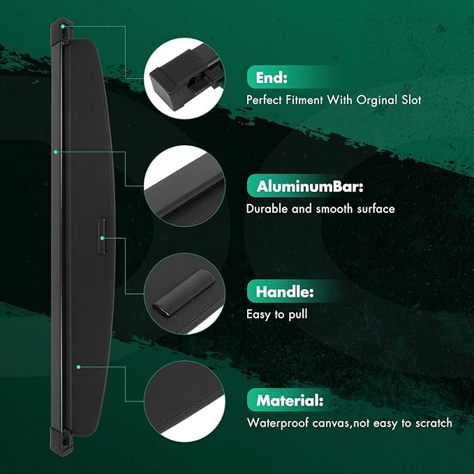Cargo Cover for 2017-2018 Fit for Mercedes-Benz GLC250 2.0L 2016-2022 Fit for Mercedes-Benz GLC300 2.0L Retractable Rear Trunk Cargo Shade Luggage Security Cover Shielding Waterproof