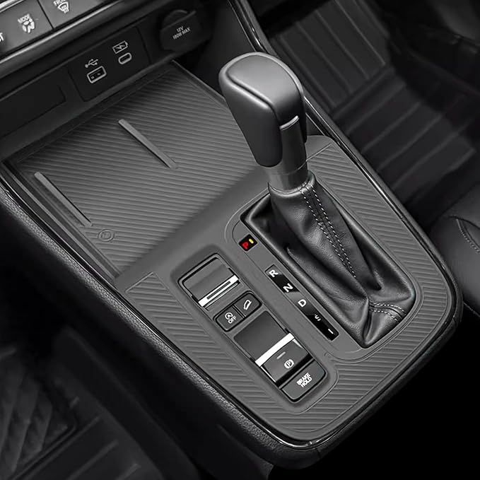 Temmis Center Console Silicone Organizer Wrap for Honda CRV 2023-2026 (Gasoline & Hybrid), Full-Wrap Center Consel Electrostatic adsorption Cover for Honda CRV-Black
