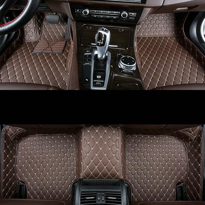 Car Floor Mats Automotive Floor Mats Vehicle Specific All Weather Protection Custom Compatible with Most of 98% Cars SUVs (Brown)