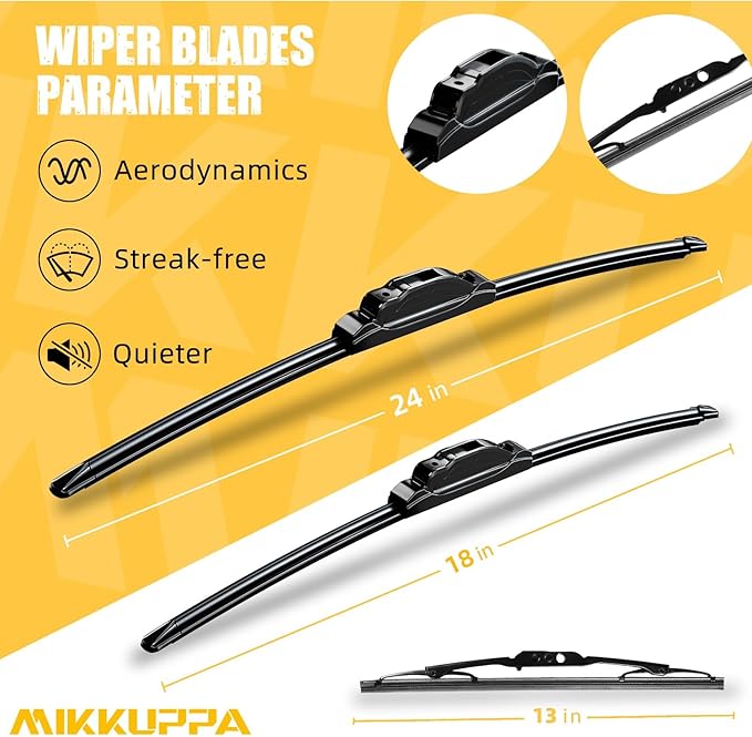 MIKKUPPA 24"+18"+13" Windshield Wiper Blade Replacement for Chevy Equinox 2018 2019 2020 2021 2022 2023 Original Equipment All-Season Front Rear Wiper Blade Set (Set of 3)