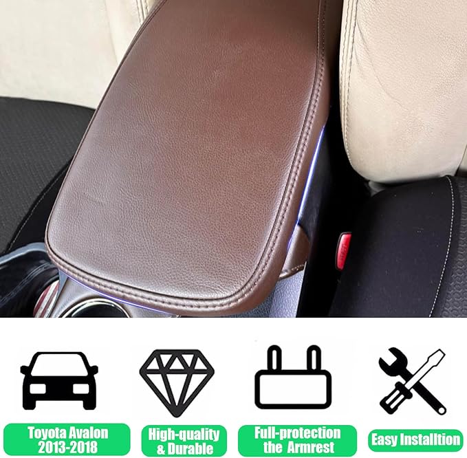 Center Console Cover for Toyota Avalon 2013-2018, Premium PU Leather Middle Console Cover Scratch-Resistant & Stylish Upgrade for Avalon Interior Accessories