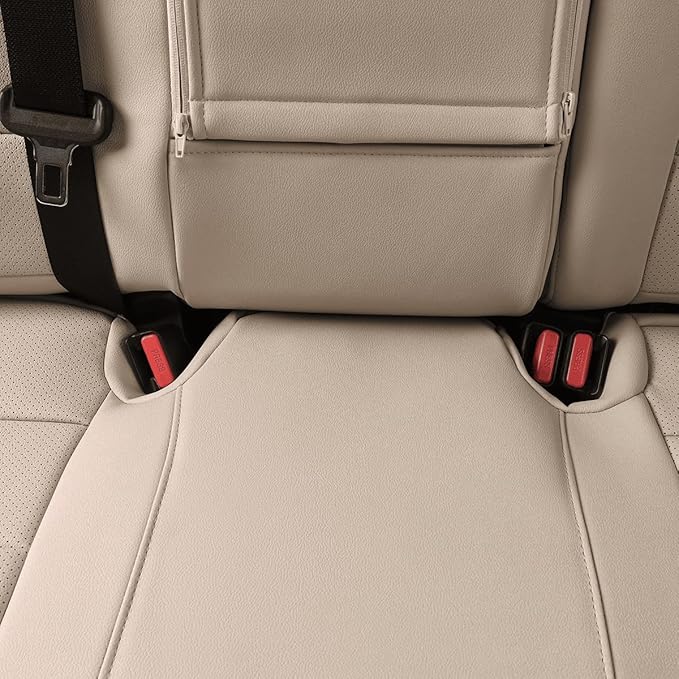 EKR Rav4 Seat Covers Custom Fit for Toyota Rav4 (Hybrid) SE/XSE & (PHEV) GR Sport 2026, Car Seat Cover Full Set for SUV,Factory-Style Interior Upgrade, Easy-Wipe Protection,Faux Leather(Beige)