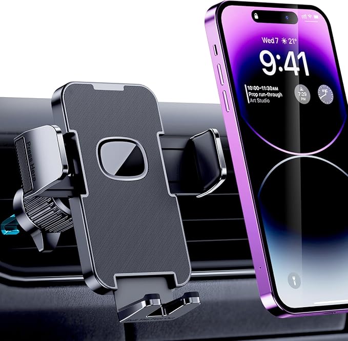 GUWEZ Phone Holder Car Mount for iPhone[Powerful Suction]Phone Mount for Car Dashboard Windshield Air Vent Universal Accessories[Thick Cases Friendly]Automobile Cell Phone Holder Fit iPhone Smartphone