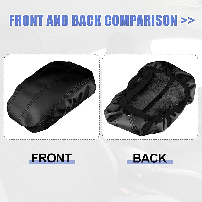 X AUTOHAUX Car Center Console Armrest Cover for Cadillac XTS 2013-2019 Faux Leather Interior Arm Rest Cover Elbow Cushion Pad Black