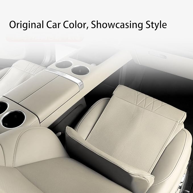 Car Seat Leg Extension with Lumbar Support Seat, Extension Pad for General Motors Car Seats, Leg and Waist Support for Car Travel (Beige)