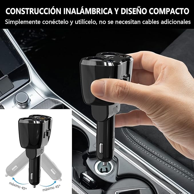 Cigarette Lighter Splitter 2 Socket, Qidoe 150W Cigarette Lighter Adapter 20W USB C Car Charger and 18W QC3.0 Multi Port Car 12V Splitter with Button Switch LED Voltmeter for GPS Dash Cam Phone Tablet