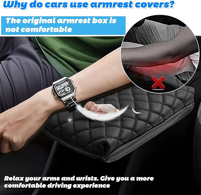 SHAOHAO for 2024 2025 Hyundai Kona Armrest Cover Fit for 2024 2025 Hyundai Kona Accessories SE, SEL, N Line, Limited Center Console Cover 2024 2025 Kona SX2 Arm Rest Cover Thickened Cushion Pad