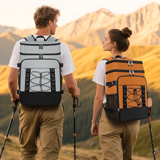 MIYCOO Cooler Backpack - 40 Cans Insulated Backpack Cooler for Men & Women, Portable 2 Leak Proof Compartments Coolers Bag for Beach Travel Picnic Lunch Hiking BBQ Camping