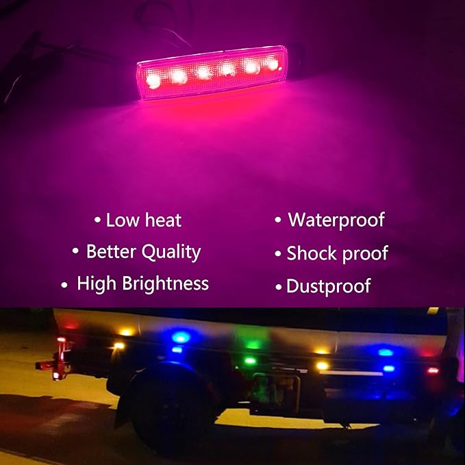 20 Pcs Purple LED Rock Strip Lights,Wheel Well Underglow Lighting Kits,Car Rock Lights Exterior Side Marker Lights for Wrangler Truck Golf Cart RV RV SUV Offroad
