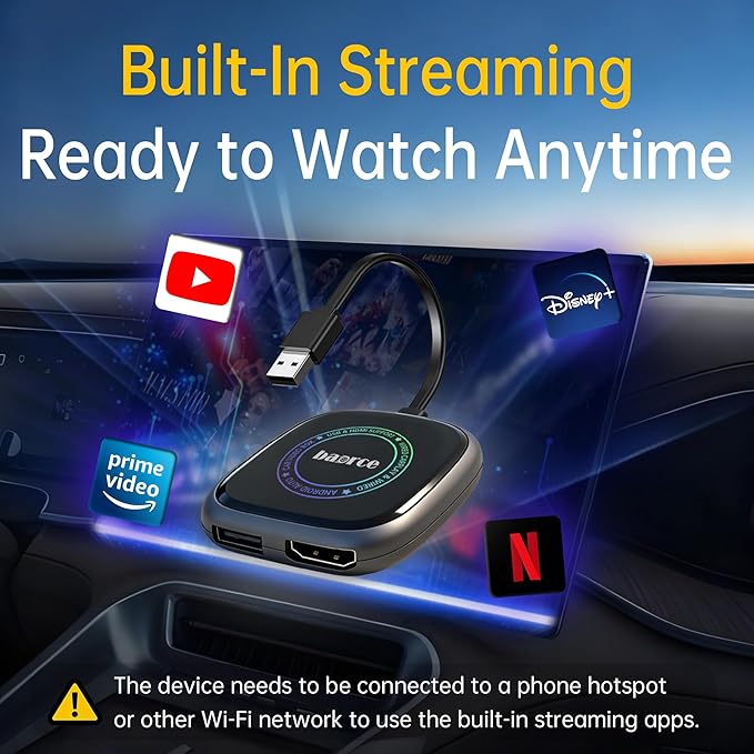 Magic Box 3.0 Max 2026 Upgrade - 32G Car Streaming Device with Netflix, YouTube, Disney+, Wireless Apple CarPlay & Android Auto Adapter, Support HDMI Output & USB Drive, for OEM Wired CarPlay Cars
