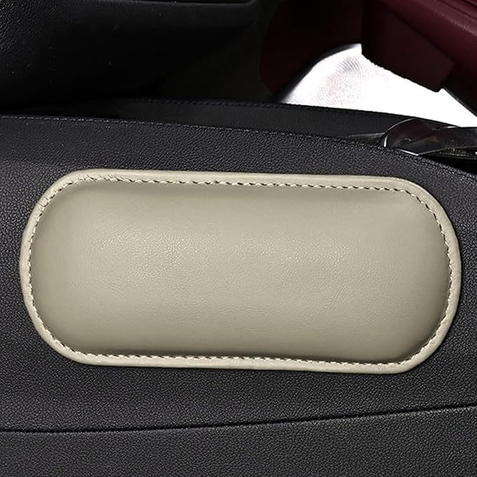 Mandark Car Knee Cushion Pad, Leather Memory Foam Vehicle Door Armrest Pillow for Leg Elbow, Comfort Auto Interior Center Console Thigh Support Mat Accessories, Universal for Most Cars (Beige)