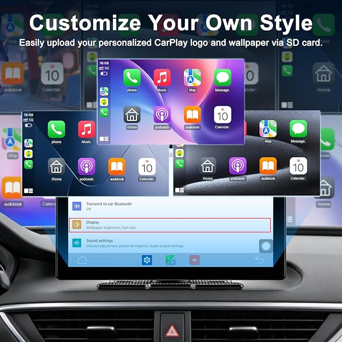9" Upgraded Wireless Carplay Screen for Car, Built-in Apps Net-Flix YouTube Tiktok, Portable AI Magic Box for Apple Car Play & Android Auto Screen with HD Backup Camera, Voice Assistant, OTA Updates