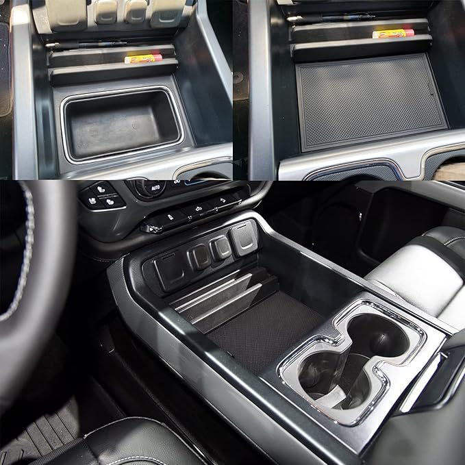 EDBETOS Center Console Secret Compartment Cover Compatible with GMC Sierra 1500/Chevy Silverado 1500 2014-2018, Sierra/Silverado 2500/3500 HD 15-19 Armrest Storage Lid Hidden Accessories Secret Pocket
