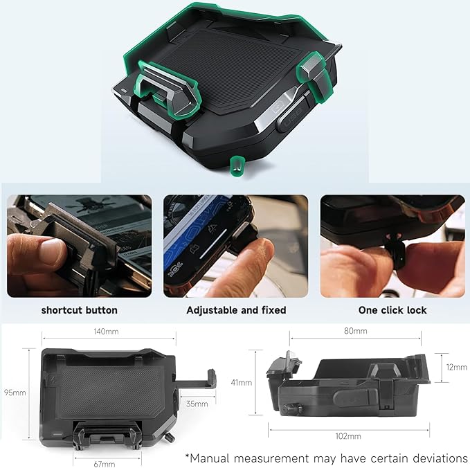 Motorcycle Phone Mount with 15W Wireless Charger & USB-C Fast Wired Charging Port, Waterproof Cell Phone Holder GPS Navigation Bracket for BMW R1200GS R1250GS ADV S1000XR F750GS F850GS