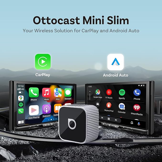 OTTOCAST 2026 Upgrade Mini Slim 3.0, 2-in-1 Wireless CarPlay & Android Auto Adapter, Plug & Play Dongle, Fast Auto-Reconnect, Dual-Band 5Ghz, for Cars with Wired CarPlay & Android auto (Silver)