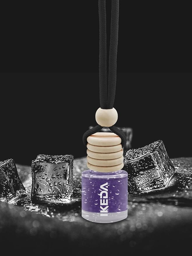 Ikeda Car Air Freshener: Hanging Car Smell Air Freshener | 10ml Hanging Car Perfume | Long Lasting Fragrance | Strong Scents Diffuser for Auto Home (Black ice|Circular)